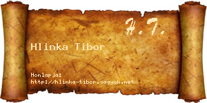 Hlinka Tibor névjegykártya